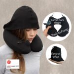 Travelmall Neck Pillow / Built-in Hoodie for Eye Coverage / Inflatable & Foldable - Image 3